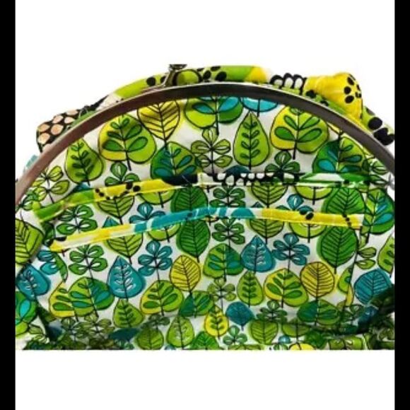 Vera Bradley Bag Vintage Quilted Cloth Floral Green Yellow White EUC - Picture 4 of 6